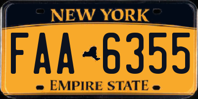 NY license plate FAA6355