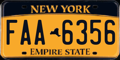 NY license plate FAA6356