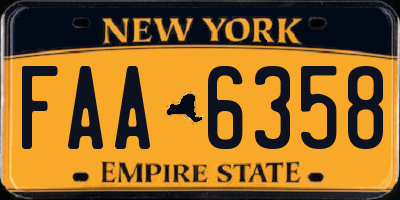 NY license plate FAA6358