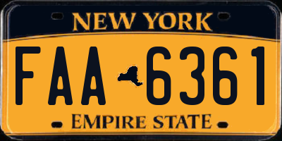 NY license plate FAA6361