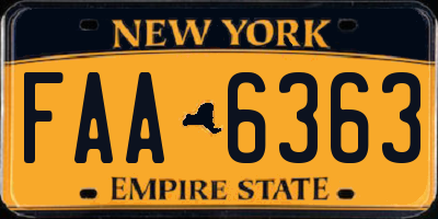 NY license plate FAA6363