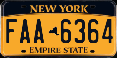 NY license plate FAA6364