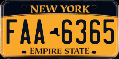 NY license plate FAA6365