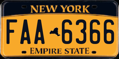 NY license plate FAA6366