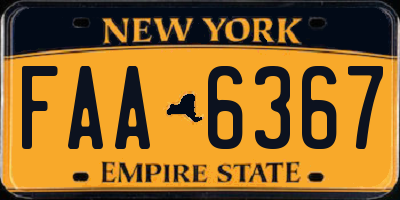 NY license plate FAA6367