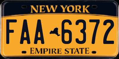NY license plate FAA6372