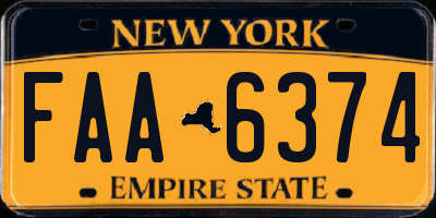 NY license plate FAA6374