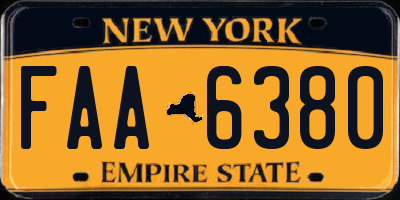 NY license plate FAA6380