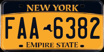 NY license plate FAA6382