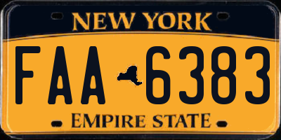 NY license plate FAA6383