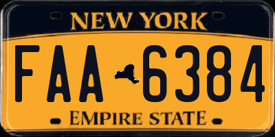 NY license plate FAA6384