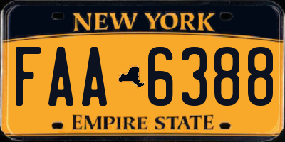 NY license plate FAA6388