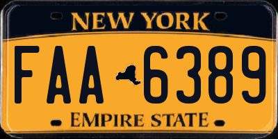 NY license plate FAA6389