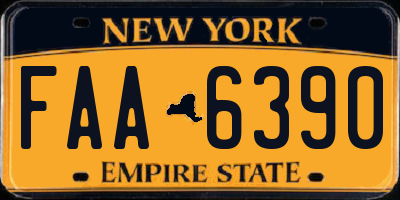 NY license plate FAA6390