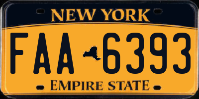 NY license plate FAA6393