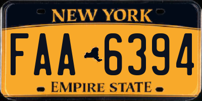 NY license plate FAA6394