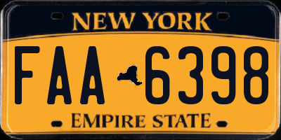 NY license plate FAA6398