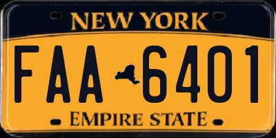 NY license plate FAA6401