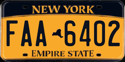 NY license plate FAA6402