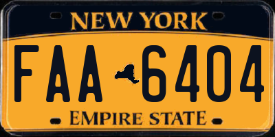 NY license plate FAA6404