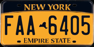 NY license plate FAA6405