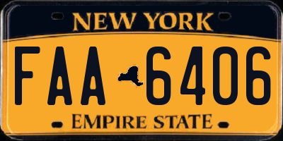 NY license plate FAA6406