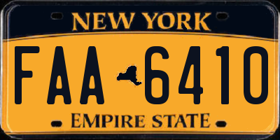 NY license plate FAA6410