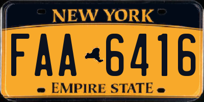 NY license plate FAA6416