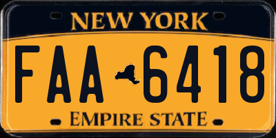 NY license plate FAA6418