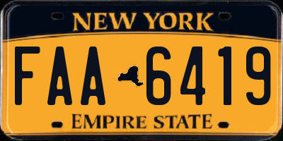 NY license plate FAA6419