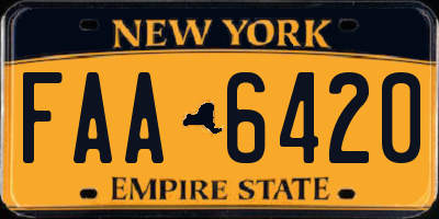 NY license plate FAA6420