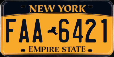 NY license plate FAA6421