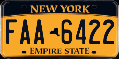 NY license plate FAA6422