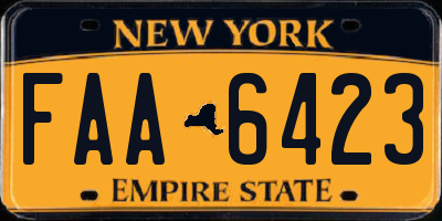 NY license plate FAA6423