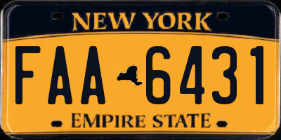 NY license plate FAA6431