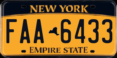 NY license plate FAA6433