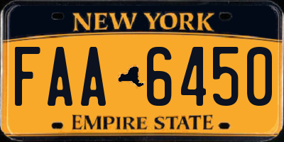 NY license plate FAA6450