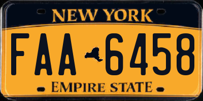 NY license plate FAA6458