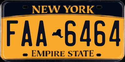 NY license plate FAA6464