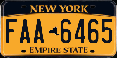 NY license plate FAA6465