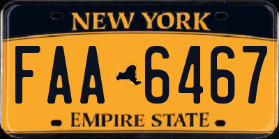 NY license plate FAA6467