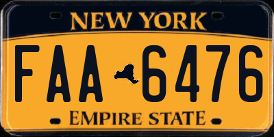 NY license plate FAA6476