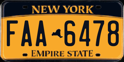 NY license plate FAA6478