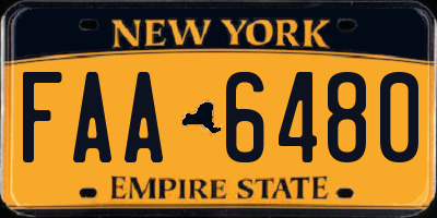 NY license plate FAA6480