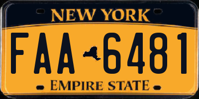 NY license plate FAA6481