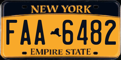 NY license plate FAA6482