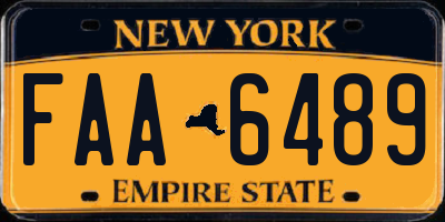 NY license plate FAA6489