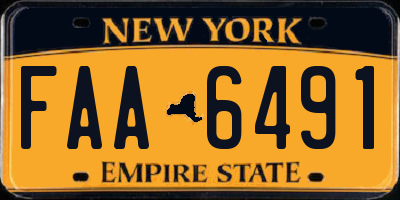 NY license plate FAA6491