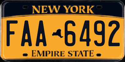 NY license plate FAA6492