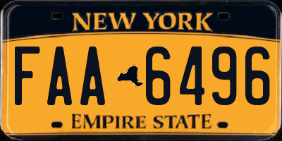 NY license plate FAA6496